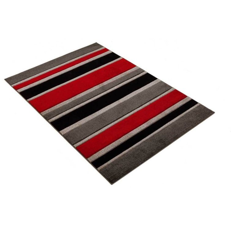 Ebern Designs Flatweave Red/Black/Grey Rug Wayfair.co.uk